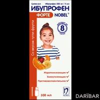 Ибупрофен Форте NOBEL суспензия со вкусом тутти-фрутти 200 мг/5 мл 100 мл со шприцом